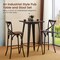 3 Piece Pub Table and Bar Chair Set - Steel Square Bar Table and Bar Chair Set